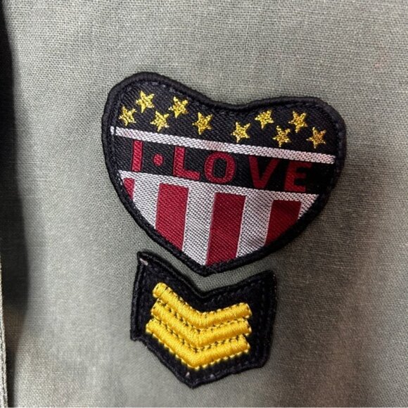 Bethany Mota Linen Cotton Blend Utility Army Jacket Medium Green - Picture 5 of 14